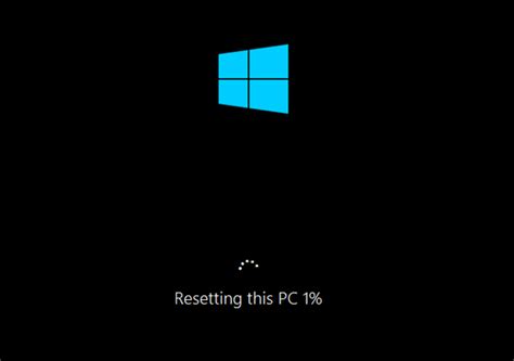 can i close the creen factory reset on windows 10
